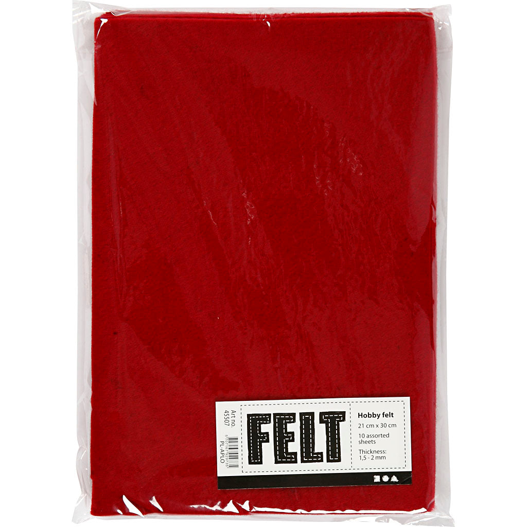 Feutre de loisir Creativ company, rouge antique, a4, 10 feuilles
