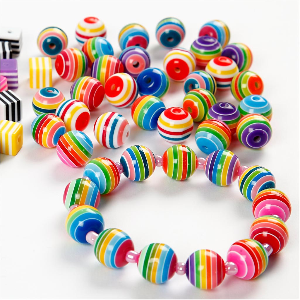 Creativ company perles arc-en-ciel multi-mélange, 50 pcs.