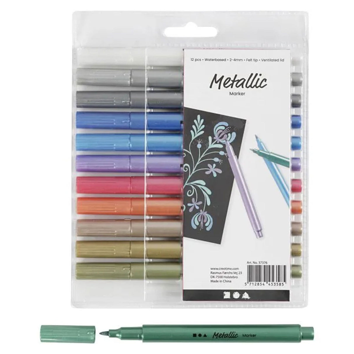 Société créative https : www.ccobby.nl metal-marker-line-thickness-2-4-mm-metallic-colors-12-piece-1-box