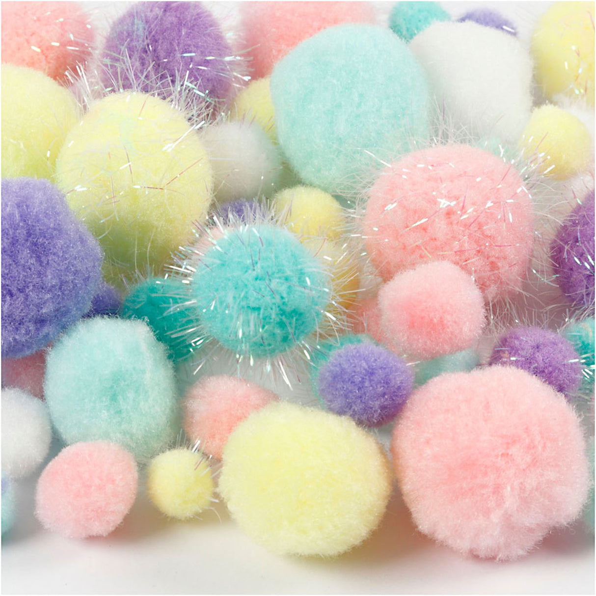 Entreprise créative https: www.ccobby.nl pompoms-d-15-40-mm-glitter-ca-400-piece-pastelcolours-400-gr-1-box