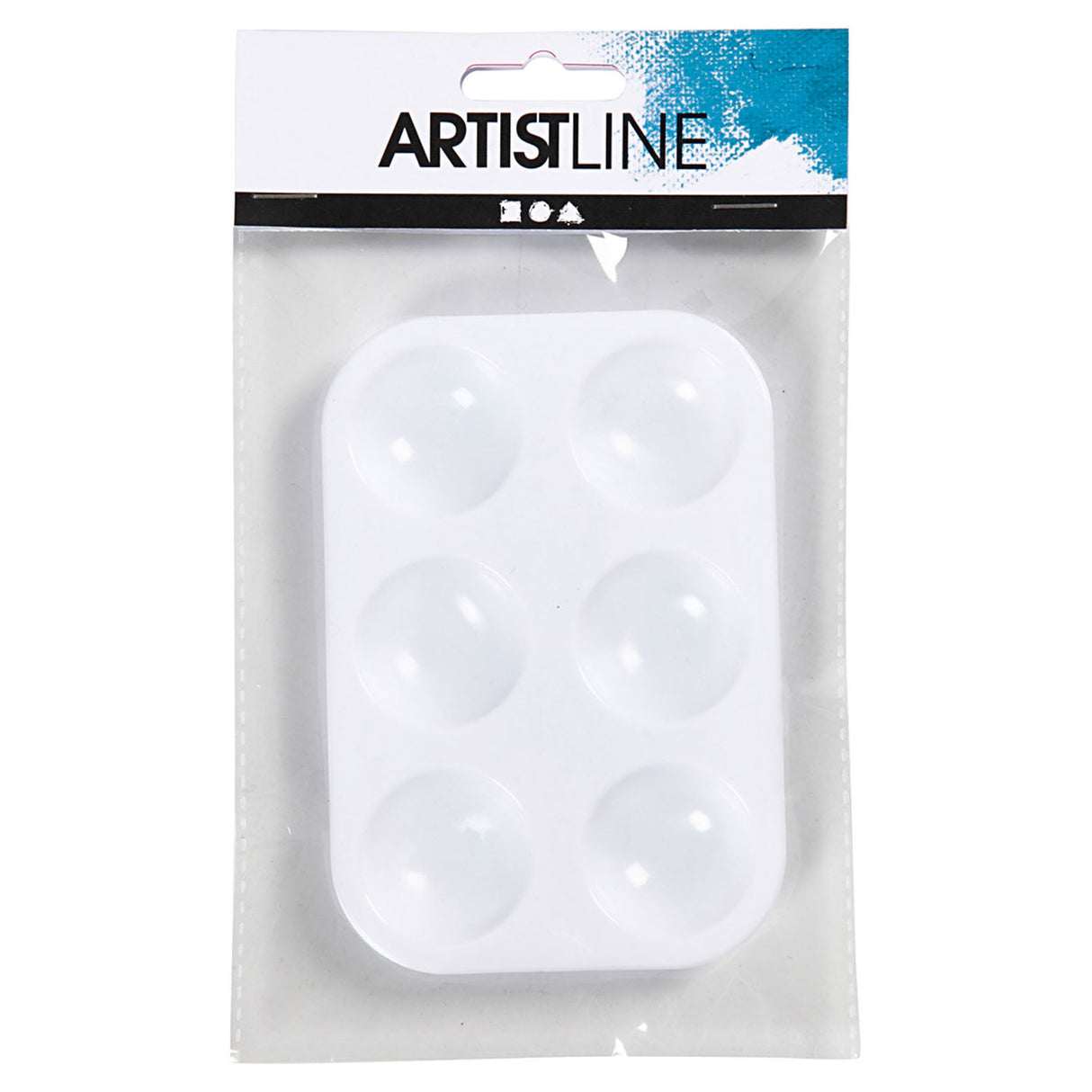 Société Creativ https: www.ccobby.nl palette-rectangulaire-palette-avec-6-compartments-dimensions-13x8-5-cm-blanc-1-pièce