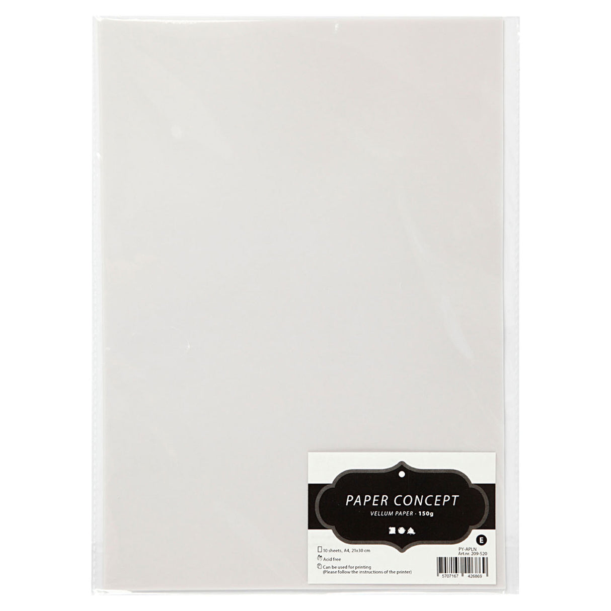 Papier vélin Creotime blanc cassé, a4 150 gr, 10 feuilles