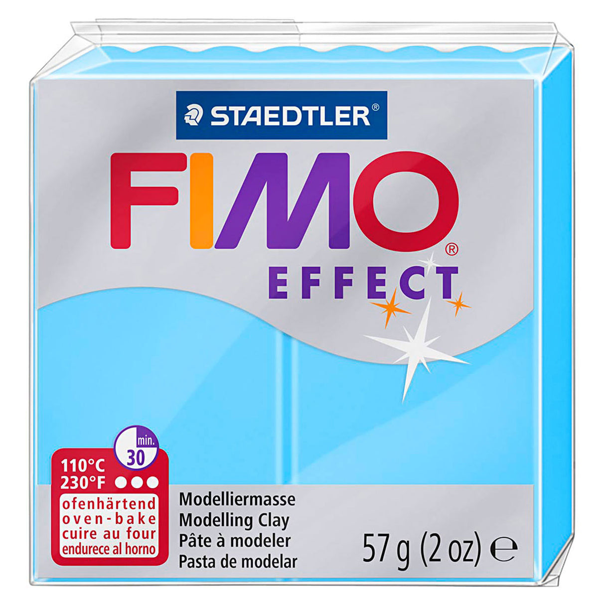 FIMO FIMO Effet modélisation en argile néon bleu, 57gr