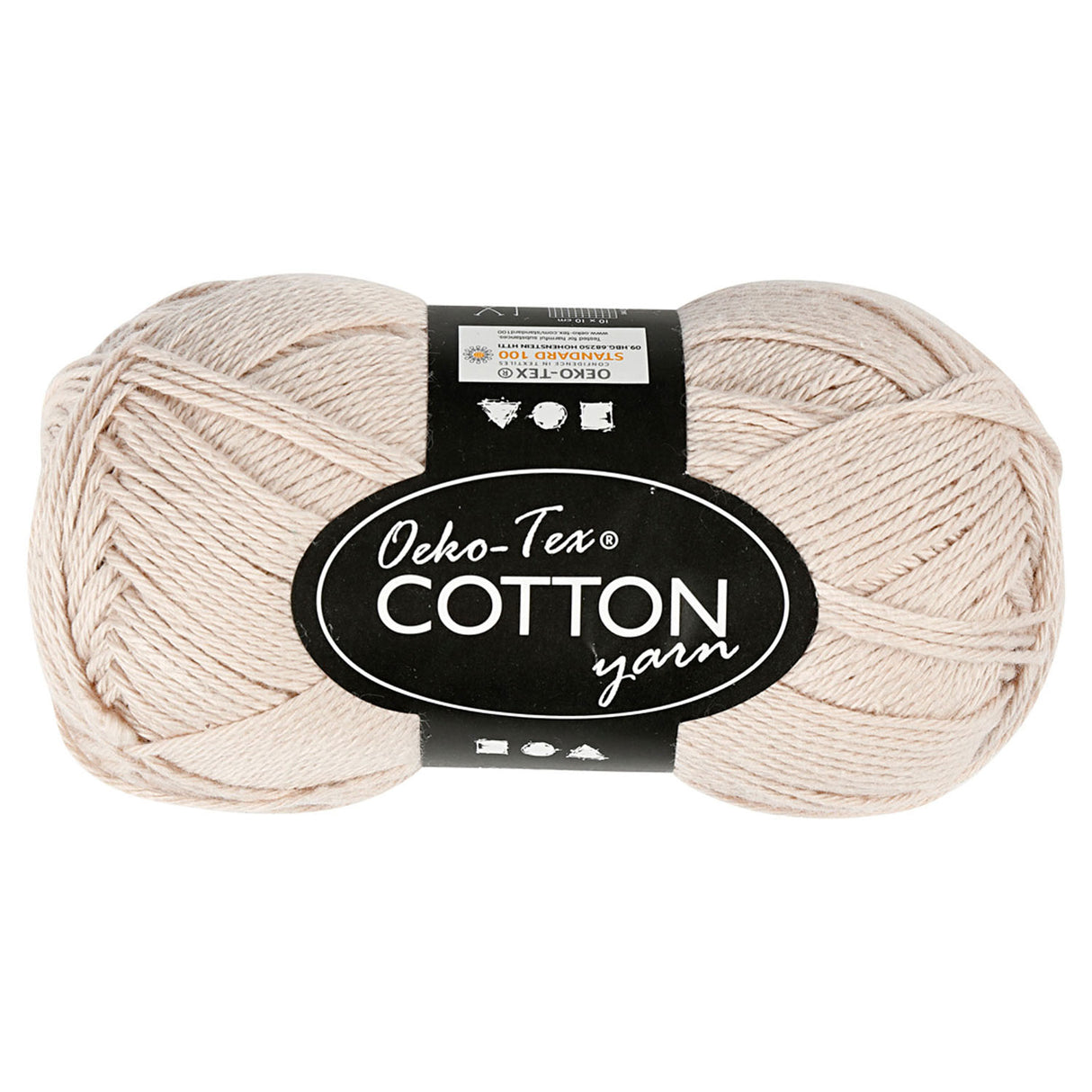 Fil de coton Creativ company, couleur sable, 50gr, 170m
