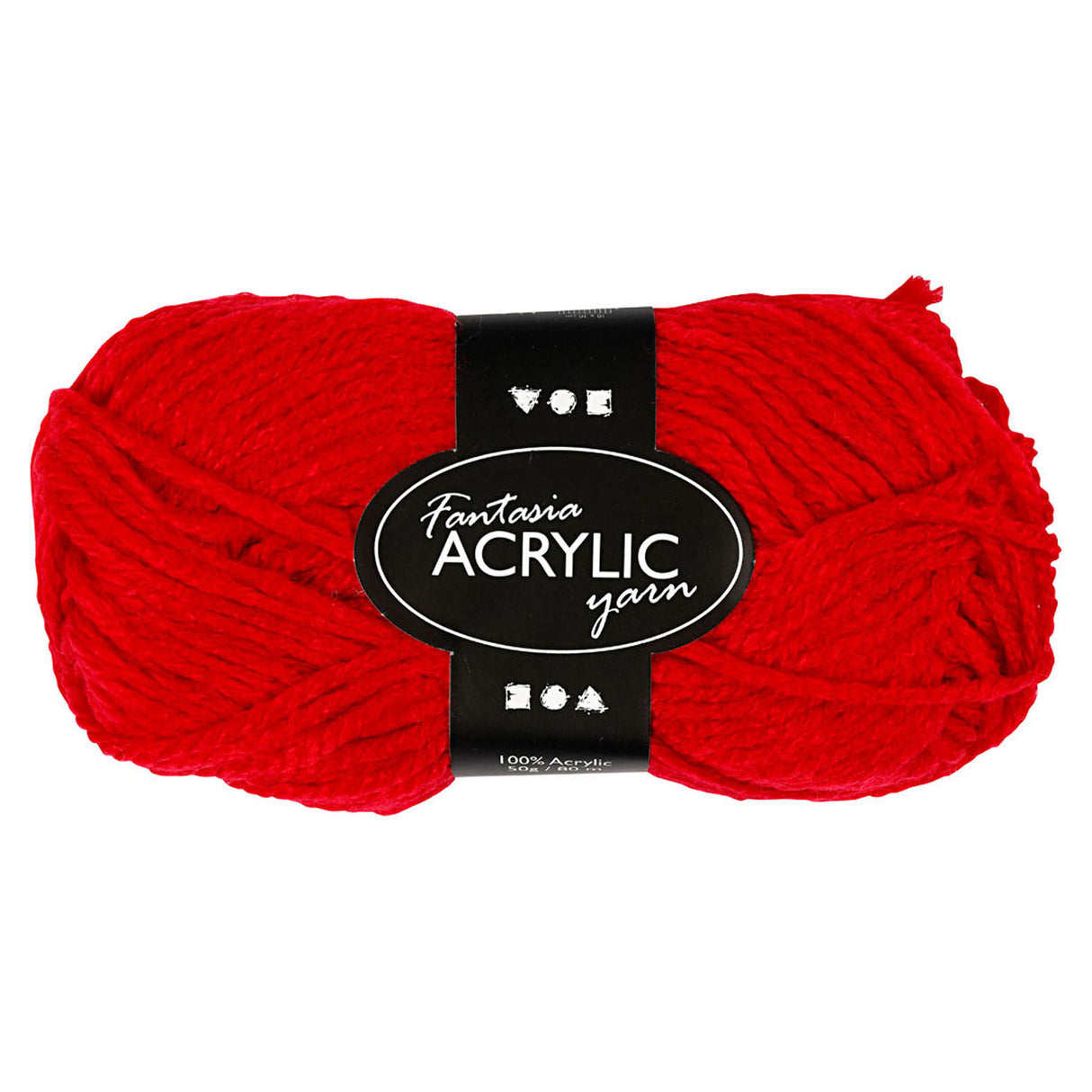 Fil acrylique, rouge, 50gr, 80m