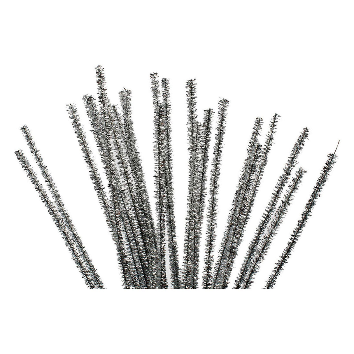 Société créative https : www.ccobby.nl chenille-l-30-cm-thickness-6-mm-glitter-silver-24-piece-1-box