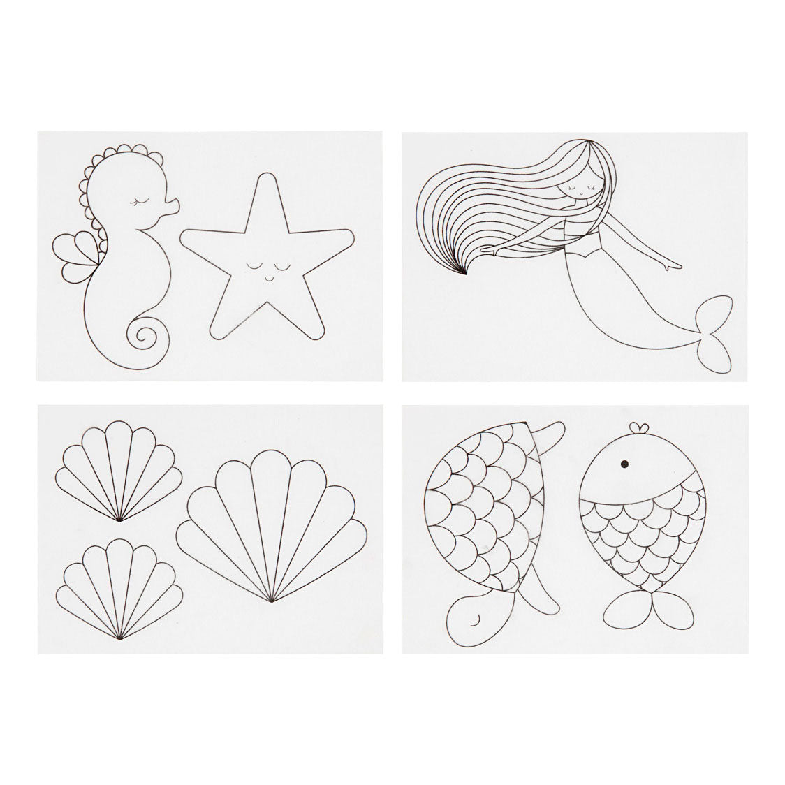 Société créative https : www.ccobby.nl feuilles-rétractable-foil-avec-motifs-mermaid-sheet-10-5x14-5-cm-thickness-0-3-mm-matt-transparent-4-sheet-1-box