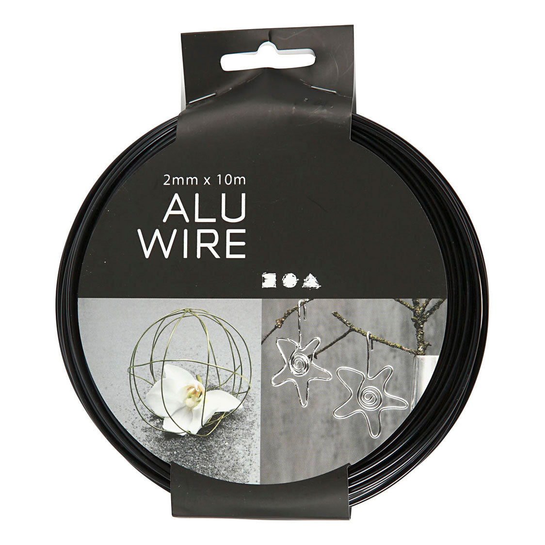 Société créative https : www.ccobby.nl alu-wire-round-thickness-2-mm-black-10-m-1-roll