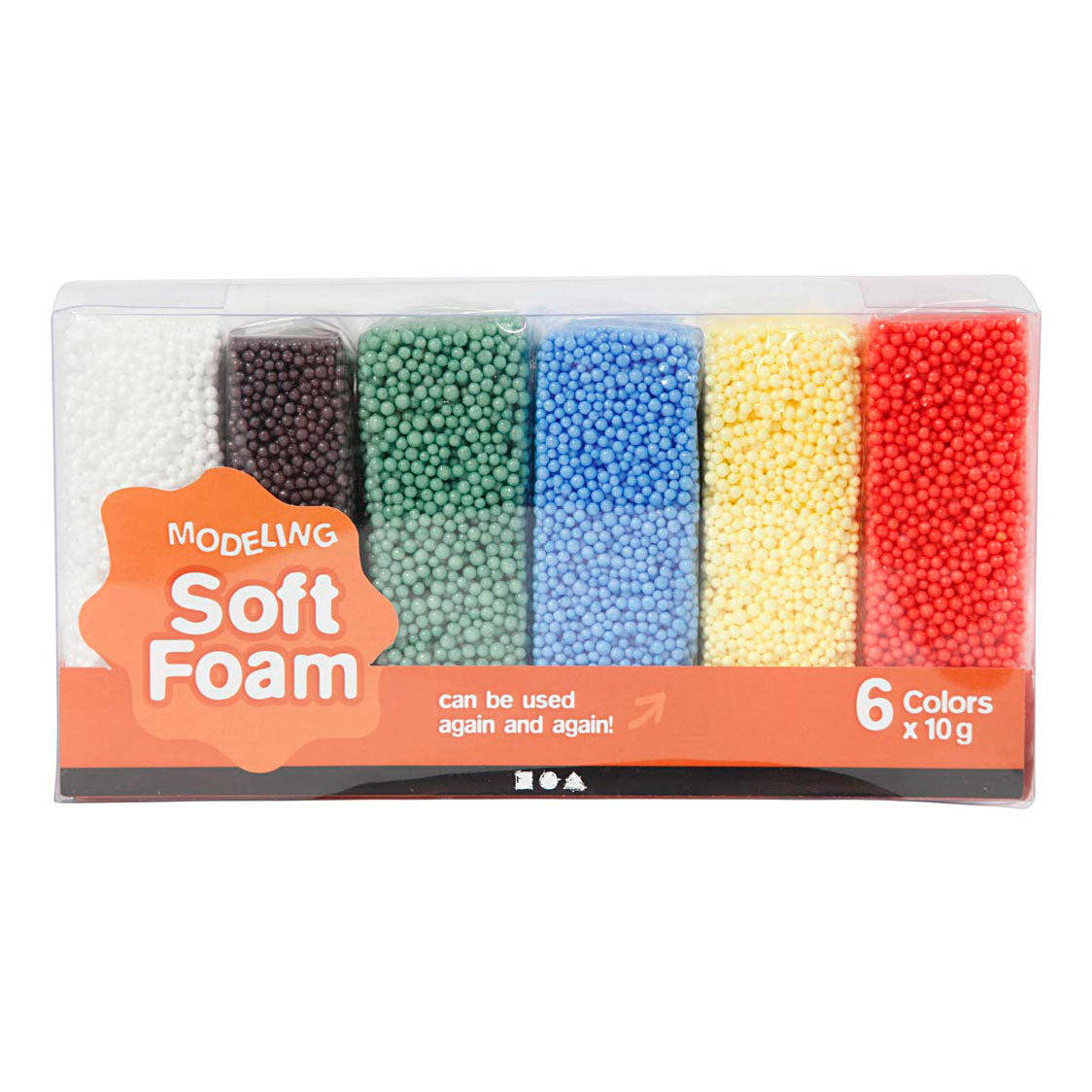 Creativ company argile mousse souple couleurs standards, 6x10gr.