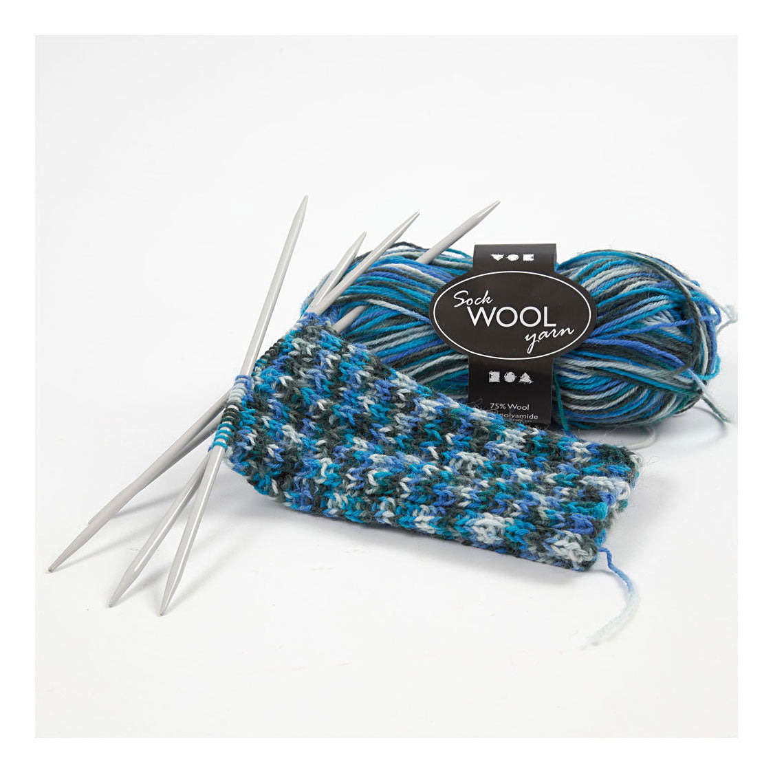 Creativ Company chaussette en fil bleu turquoise, 200 cm