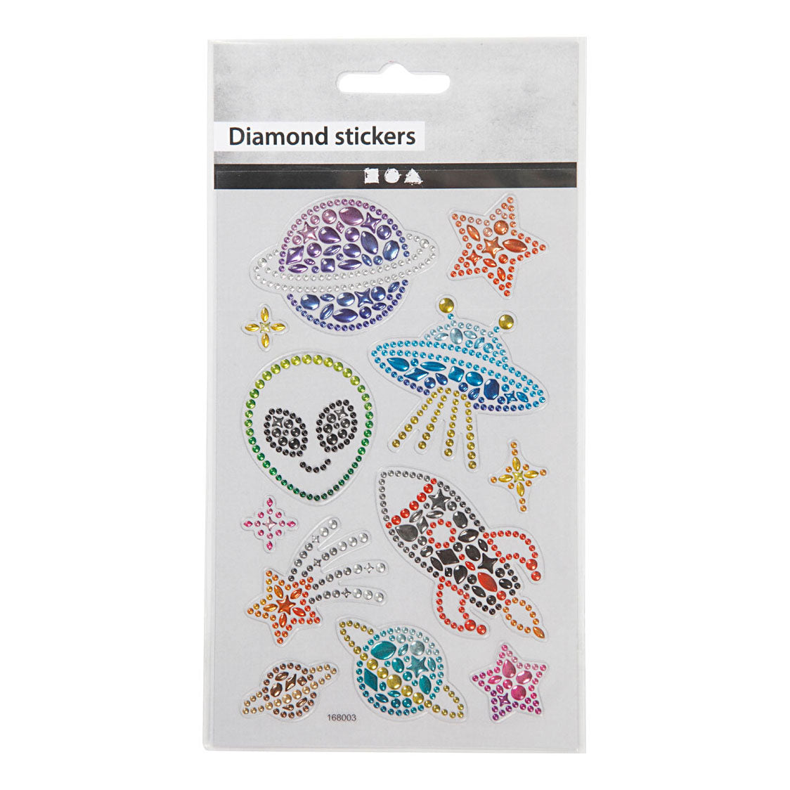 Creativ Company Diamant Stickers Stickers Space, 1 feuille