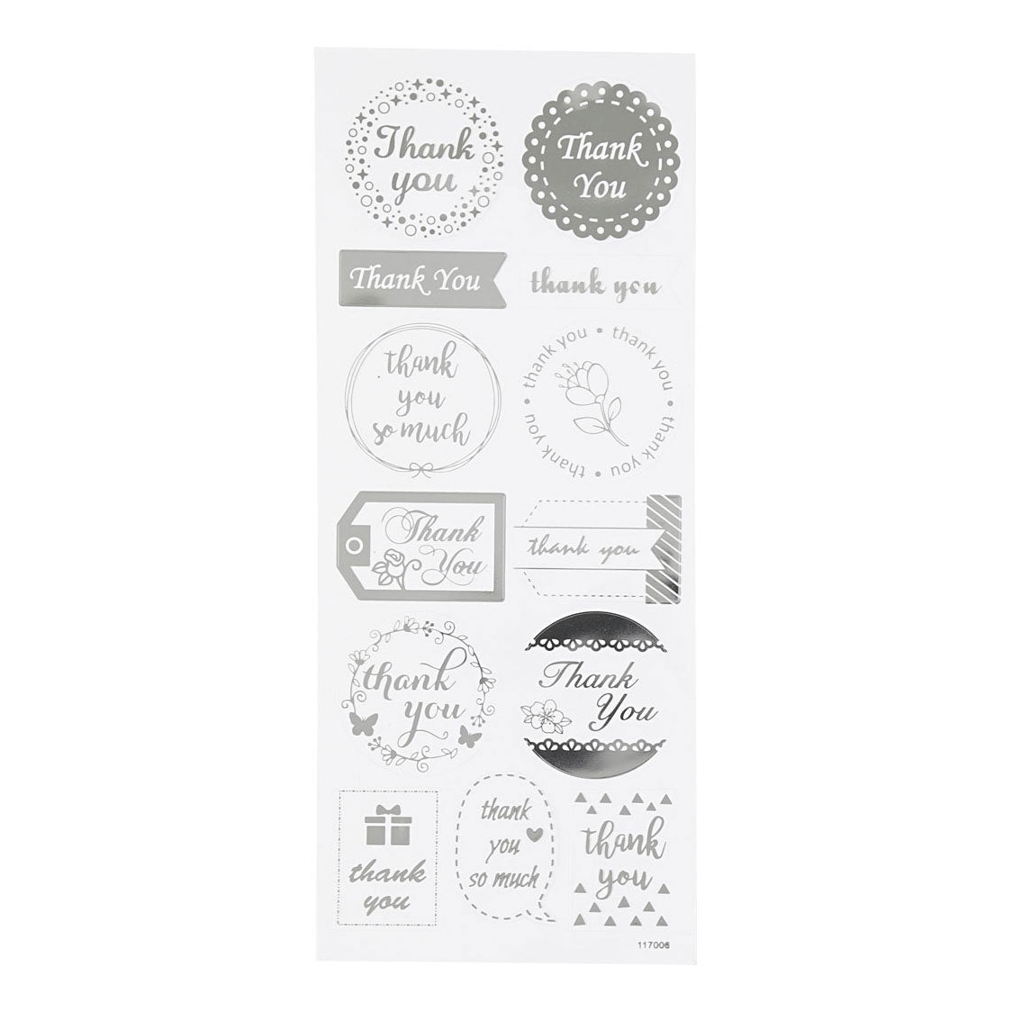 Creativ Company autocollants argent merci, 1 vel