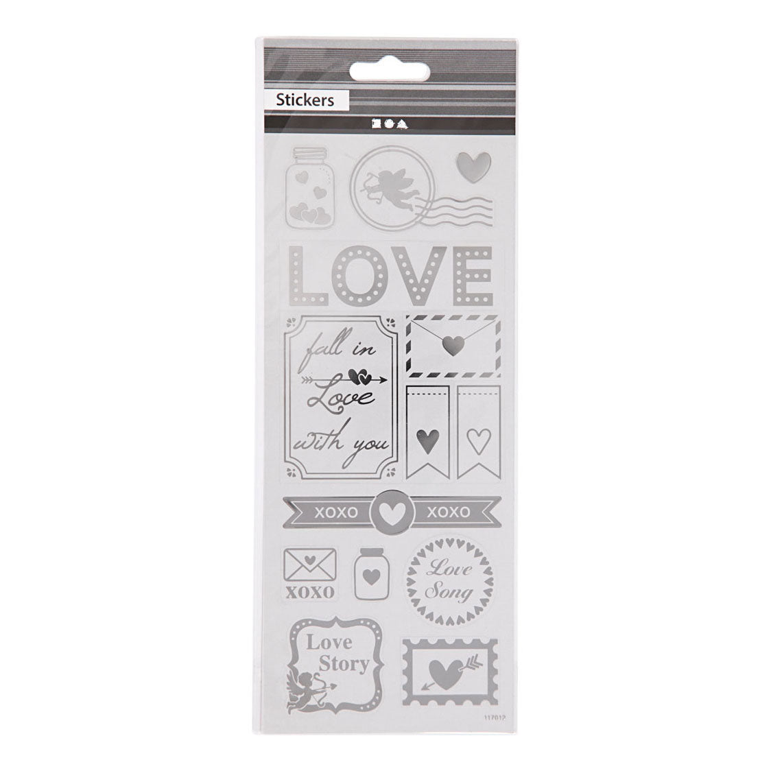 Creativ Company Stickers Silver Love, 1 feuille