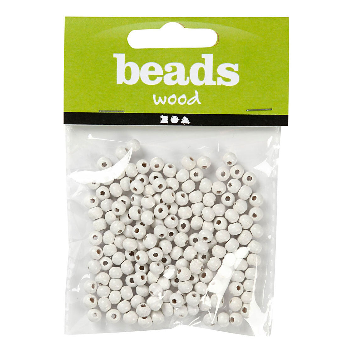 Creativ Company Wooden Beads White, 150e.