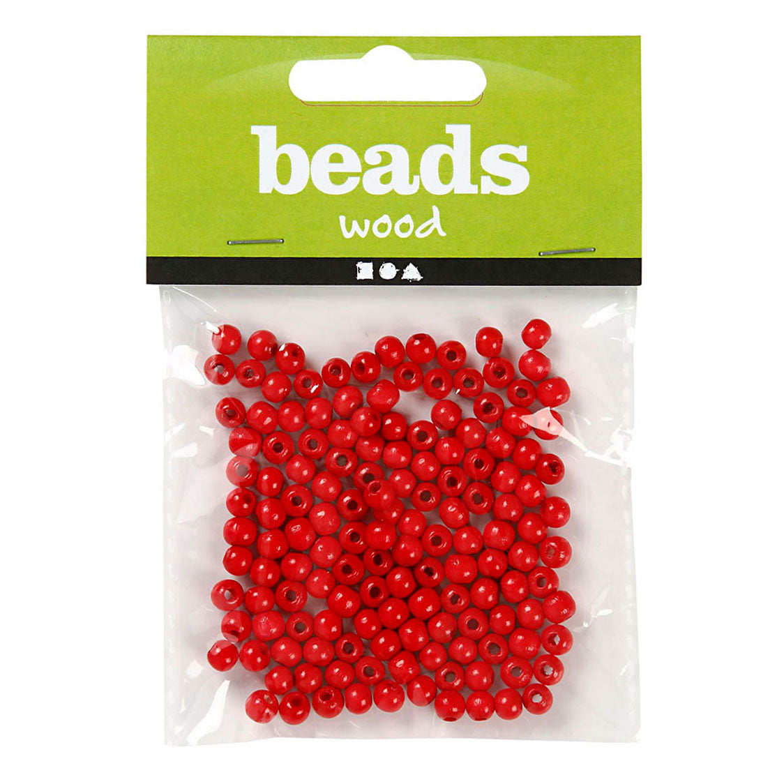 Creativ Company Wooden Beads Red, 150e.