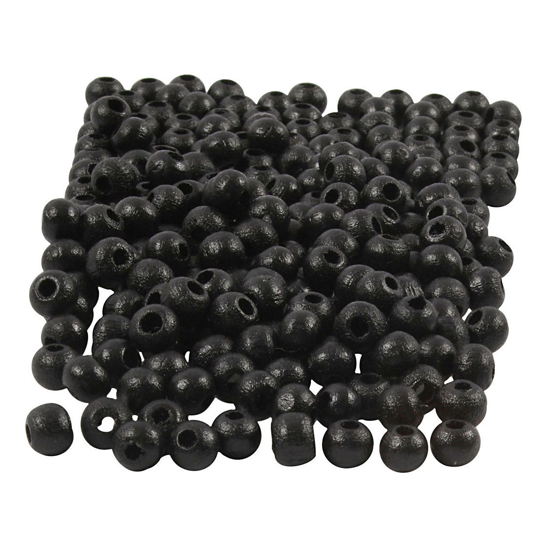 Creativ company cc perles en bois 5 mm noir 150 pièces