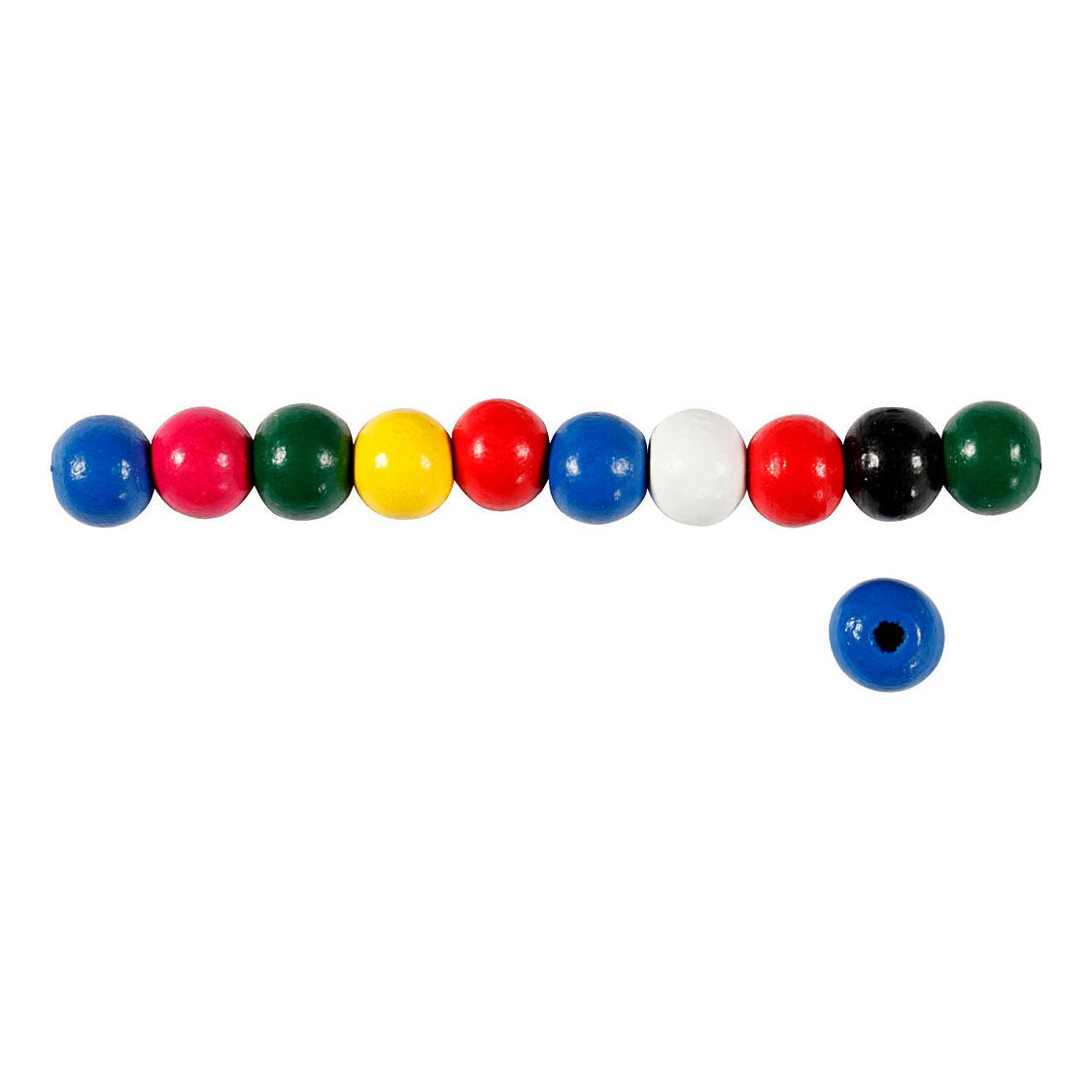 Société créative https : www.ccobby.nl perles-en-bois-d-8-mm-taille-du-trou-2-mm-environ-80-pièces-divers-couleurs-15-gr-1-boîte