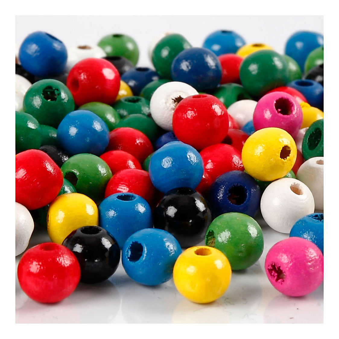 Société créative https : www.ccobby.nl perles-en-bois-d-8-mm-taille-du-trou-2-mm-environ-80-pièces-divers-couleurs-15-gr-1-boîte