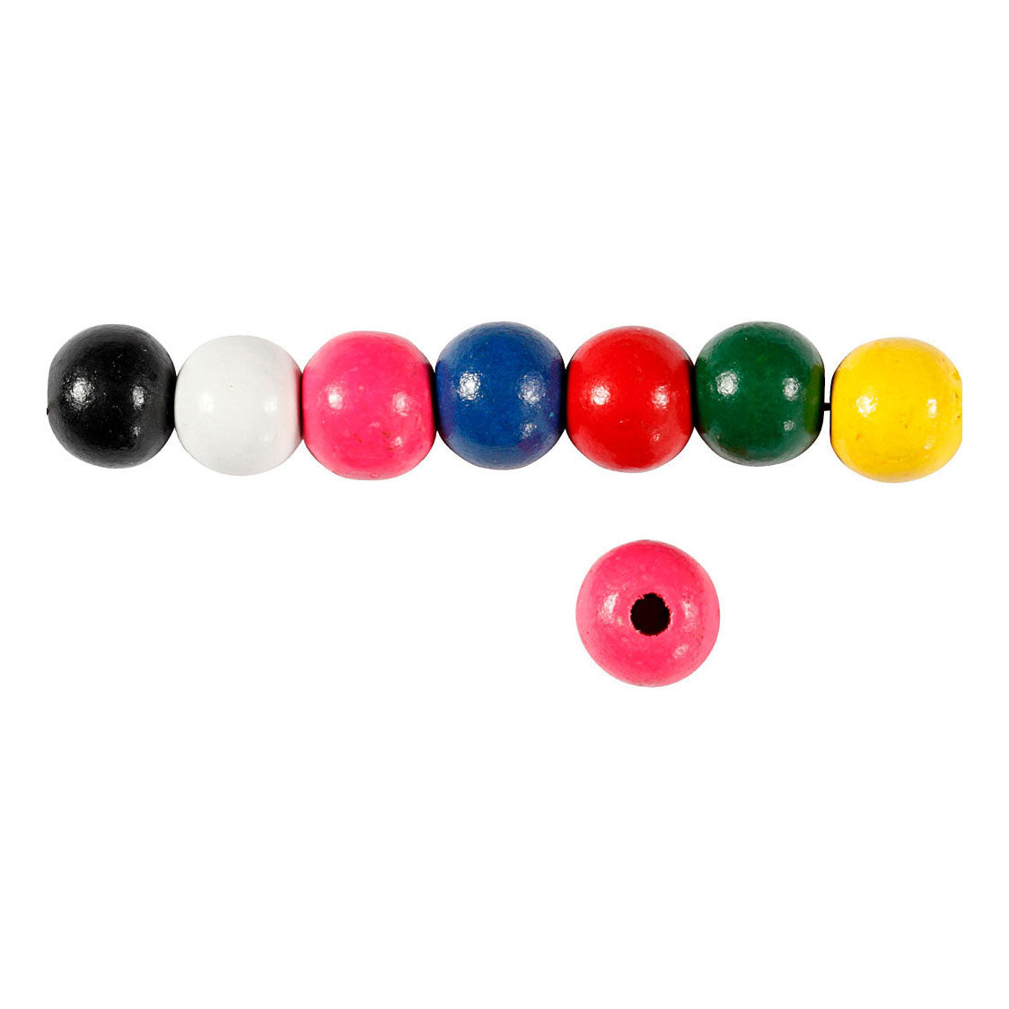 Creativ company perles en bois de différentes couleurs, 70 pcs.