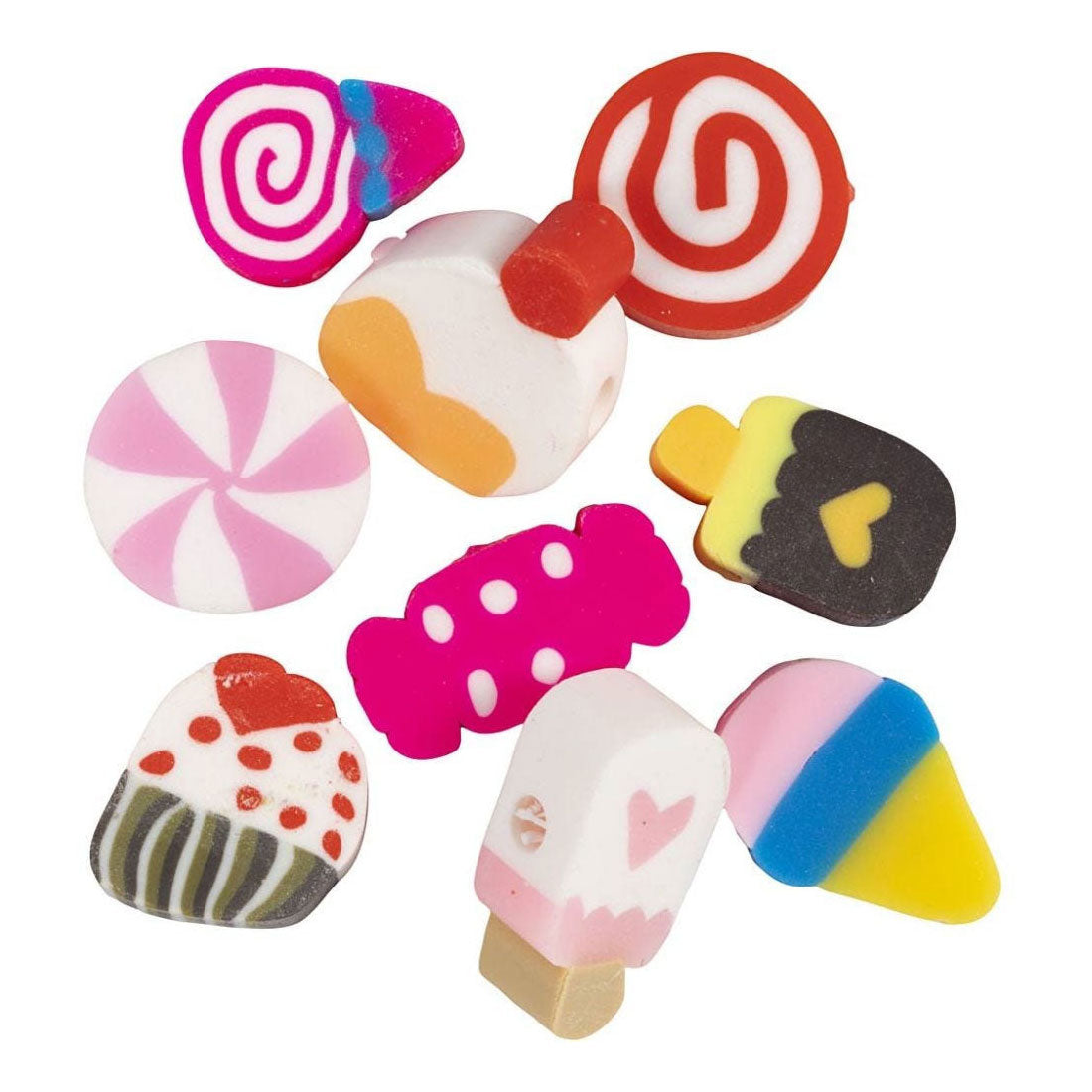 Perles figurines Creativ company, bonbons, d 10 mm, diamètre du trou 1,5 mm, env. 60 pièces, 60 pièces 1 boîte