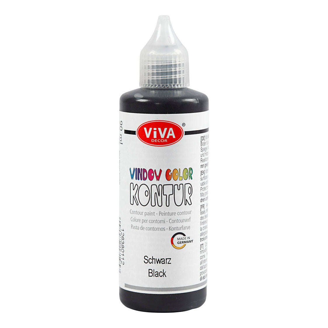Creativ Company Window Color Contour Autocollant et peinture en verre noir, 90 ml