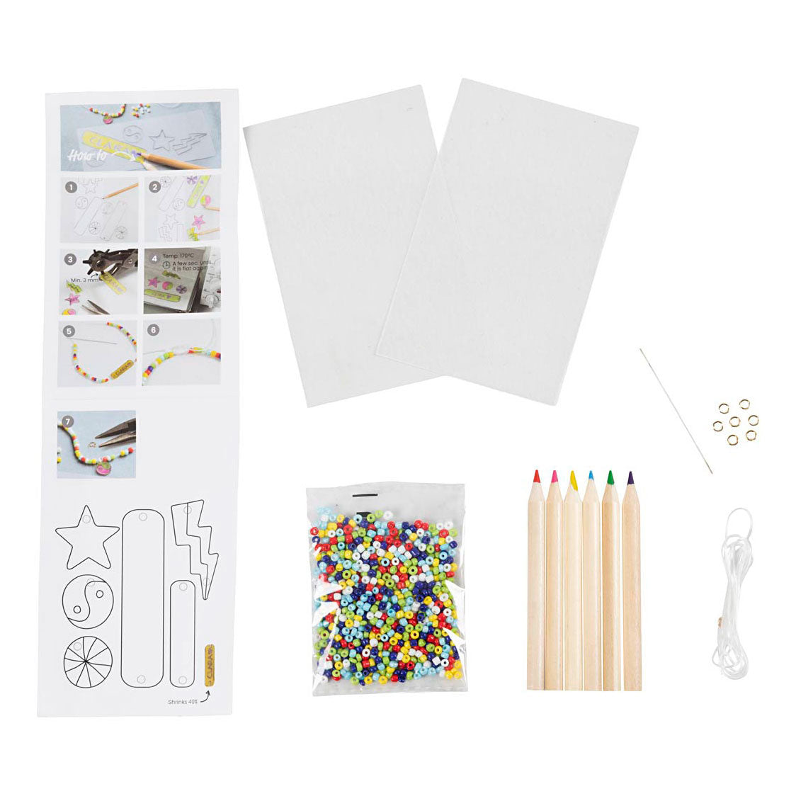 Creativ Company Mini Hobbyset Jewelry Shrink Film Bracelets jaune