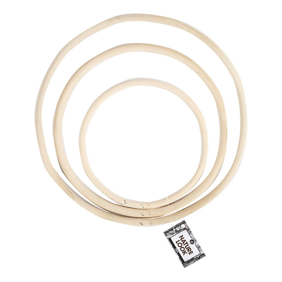 Creativ company anneaux en bambou 15,3-25,5 cm naturel 3 pièces