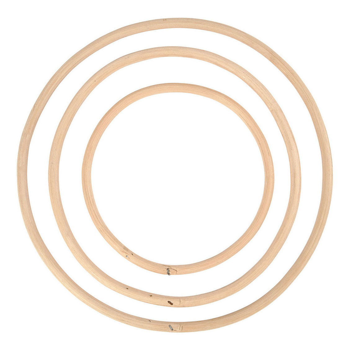 Creativ company anneaux en bambou 15,3-25,5 cm naturel 3 pièces