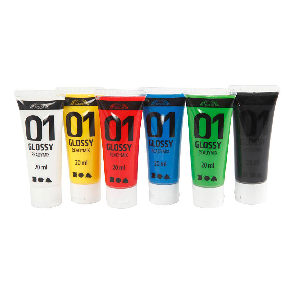 Creativ Company Paint acrylique pour Kidneren Glossy Standard Colors, 6x20ml