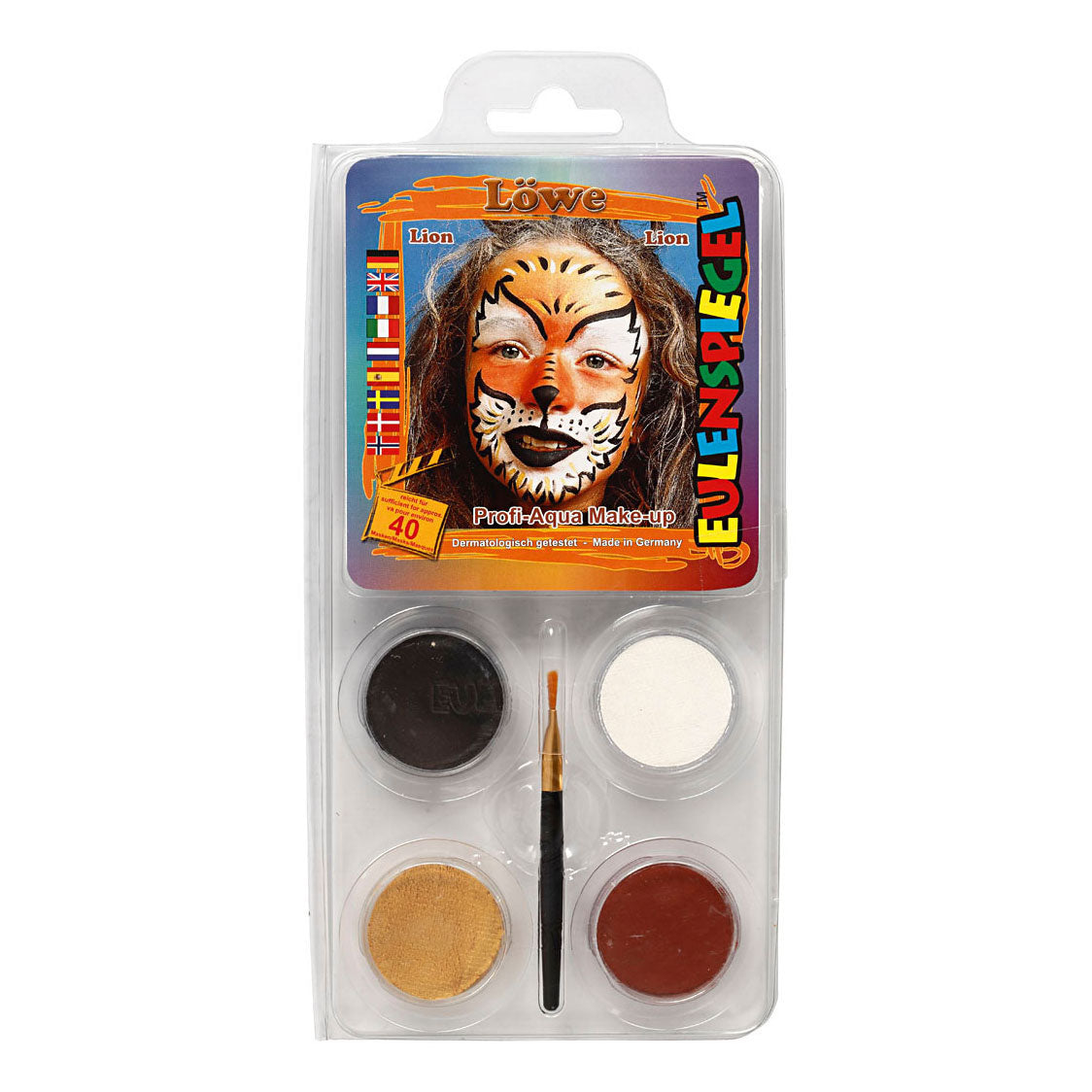 Creativ company eulenspiegel face paint - set de motifs, lion, différentes couleurs, 1 set