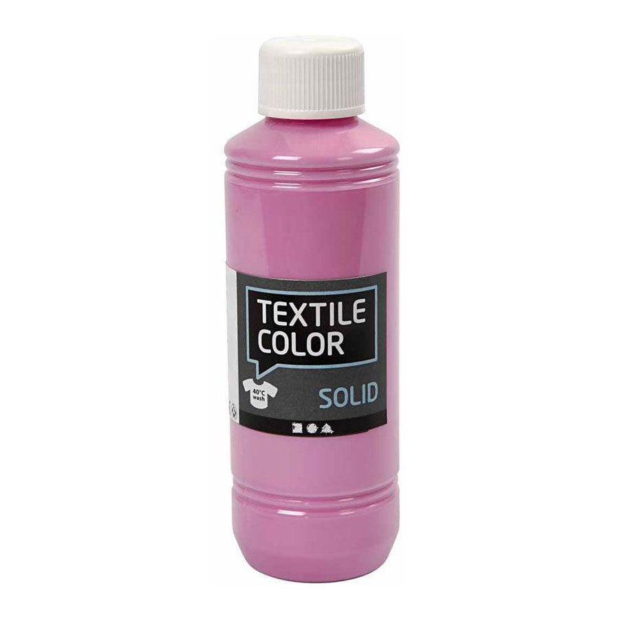 Peinture textile opaque Creotime textile color - rose, 250ml