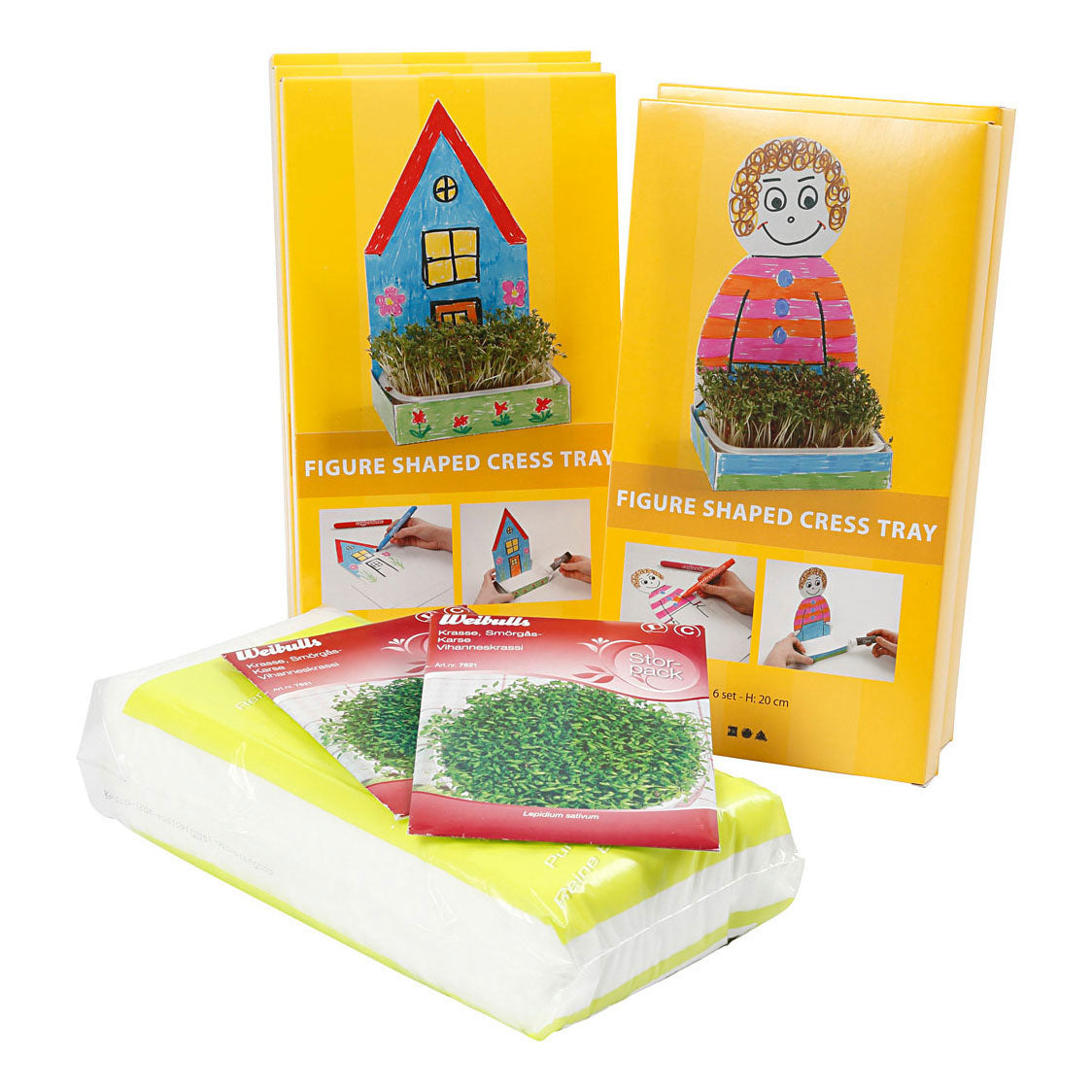 Société Creativ https: www.ccobby.nl récipient à cresson-avec-figure-h-20-cm-blanc-30-set-1-box