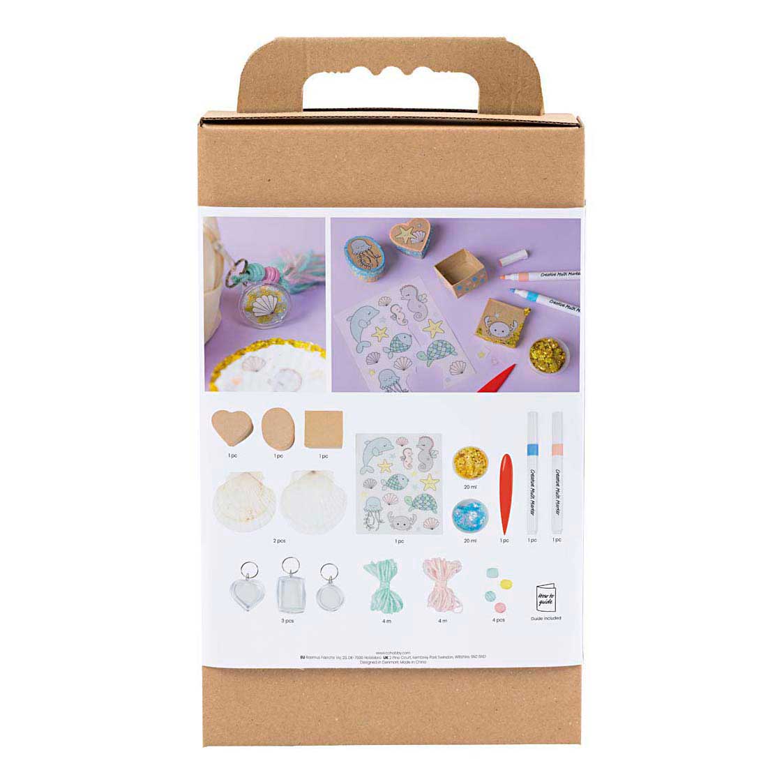Société créative https : www.ccobby.nl hobbyset-decoration-boxes-shells-keychains-pastelcolors-1-box