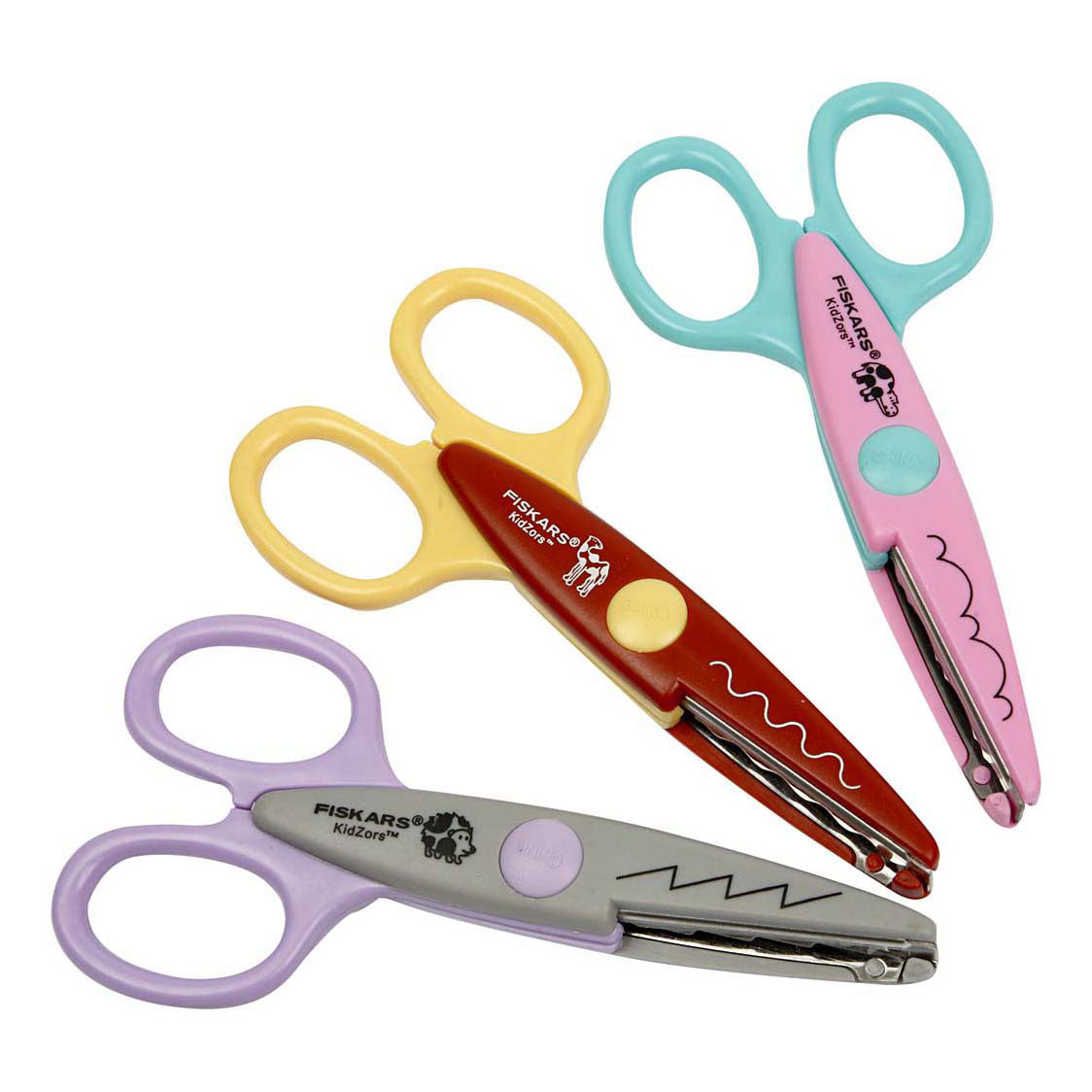 Entreprise créative https : www.cchobby.nl fiskars-kidzors-shearing shears-hippopotamus-camel-hedgehog-3-piece-1-box