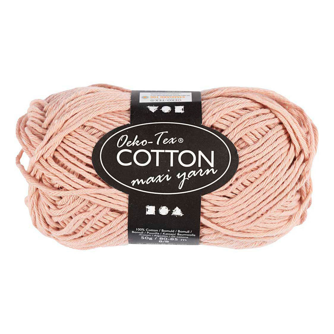 Fil de coton Creativ company, taille 8 8, l : 80-85 m, beige, 50 g 1 pelote