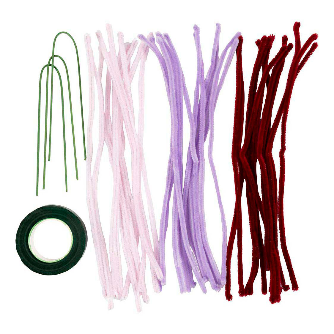 Société créative https : www.cchobby.nl mini-hobbyset-flowers-from-chenille-wire-lily-light-pink-light-purple-dark-red-1-box