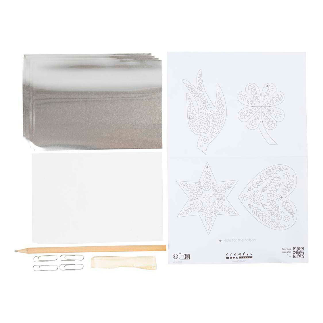 Société créative https: www.ccobby.nl mini-hobbyset-decoration-christmas-decoration-silver-metal-1-box
