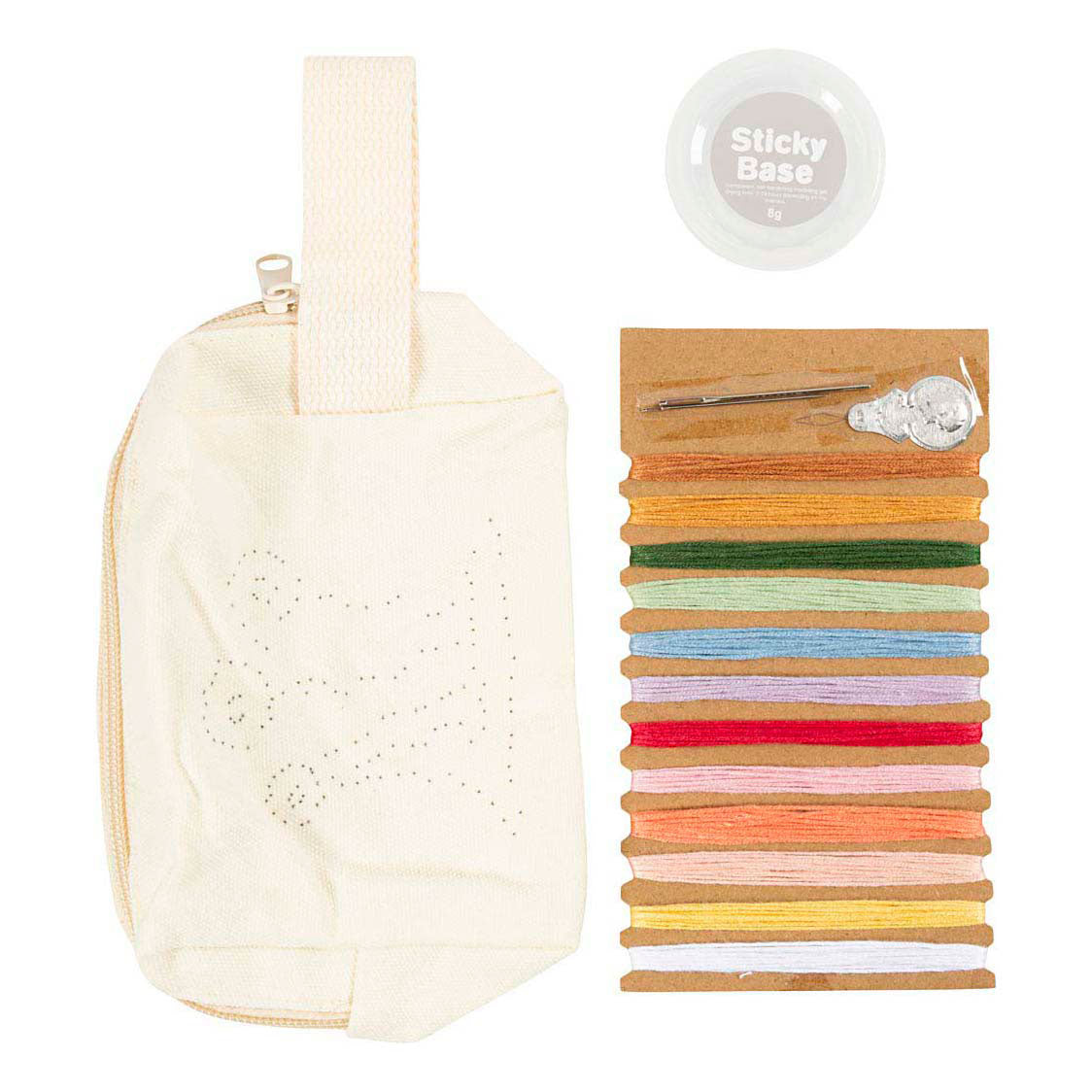Société créative https : www.ccobby.nl mini-hobbyset-embroidery-make-up bag-cream-1-box