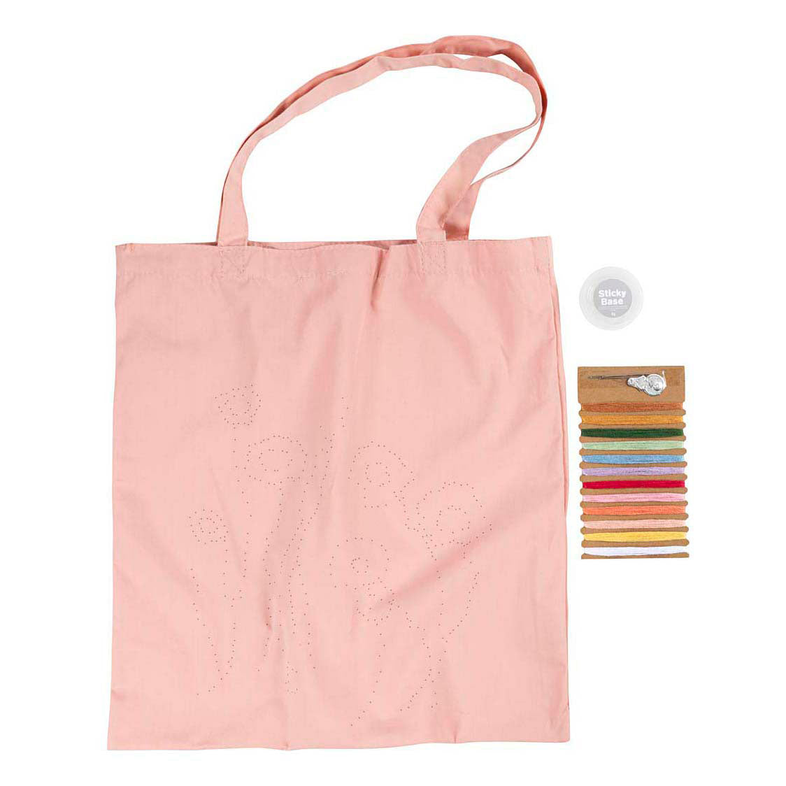Société créative https : www.ccobby.nl hobbyset-embroidery-carrier-bag-lightpink-1-box