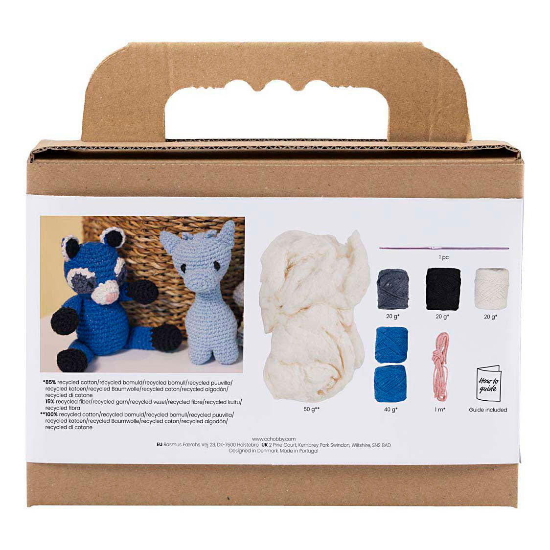 Entreprise créative https: www.ccobby.nl hobbyset-amigurumi-raccoon-black-blue-1-doos