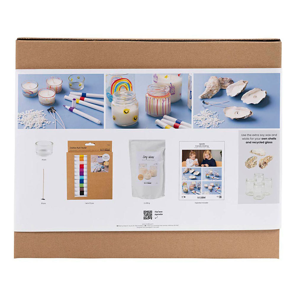 Creativ company ensemble de fabrication de bougies, bougeoirs pour bougies chauffe-plat, 1 boîte