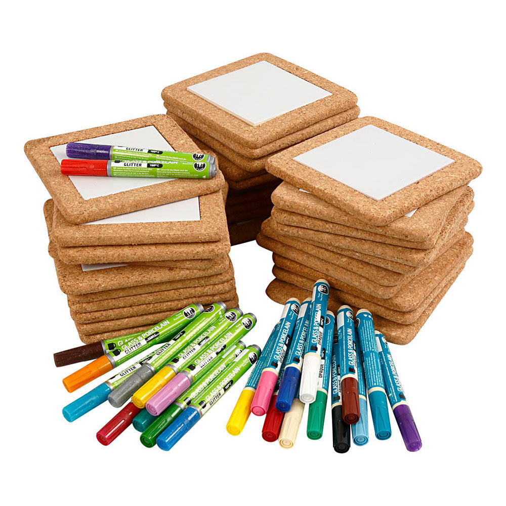 Société créative https : www.ccobby.nl groupe set-coasters-bepainting-size-15-5x15-5-cm-diverse-colours-1-set