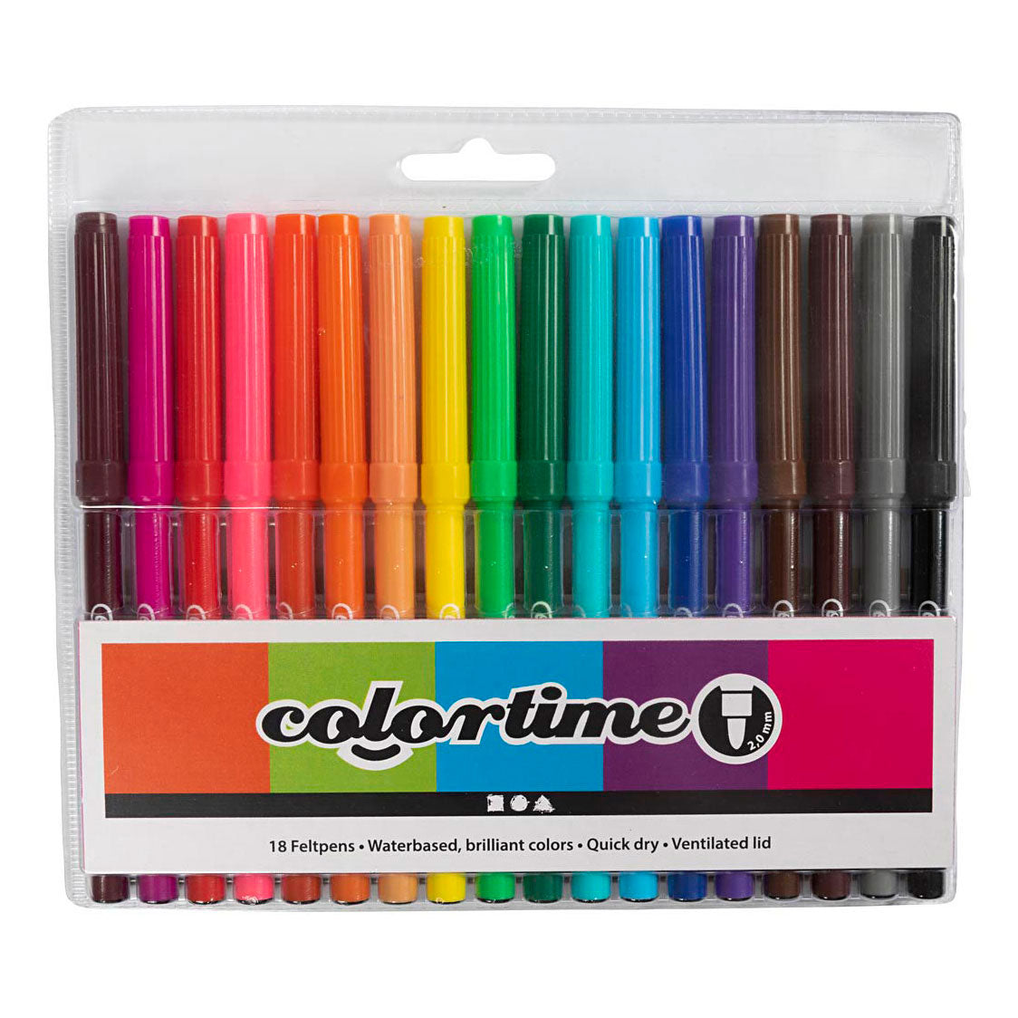 Société créative https : www.ccobby.nl colortime-markers-line-thickness-2-mm-diverse-colors-18-piece-1-box-373548