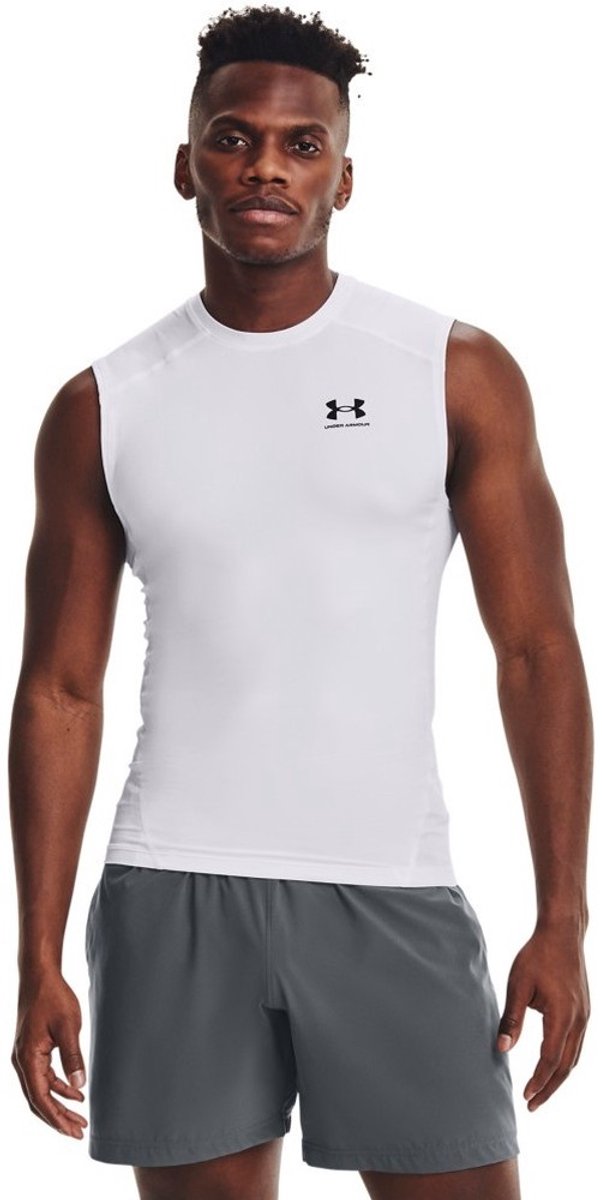 Under Armour UA HG Armor Comp SL-WHT chemise de sport homme - blanc - noir