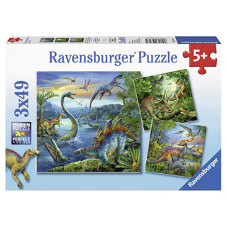 Ensemble de puzzles de dinosaures Ravensburger | 3x49 pièces