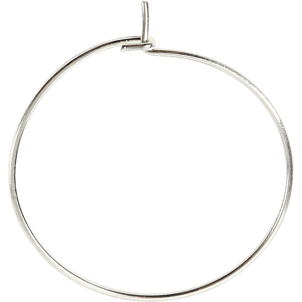 Boucle d'oreille Creativ company, d 20 mm, plaqué argent, 8 pièces 1 boîte