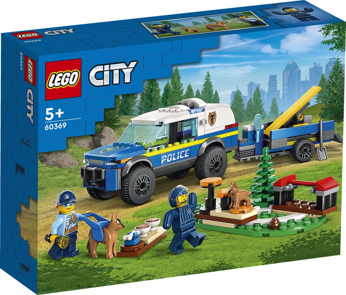 Lego city - 60369 ensemble d'entraînement mobile pour chiens policiers