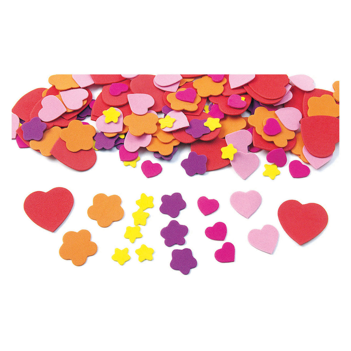 Colorations - coeur, mousse formes fleurs, 150pcs.