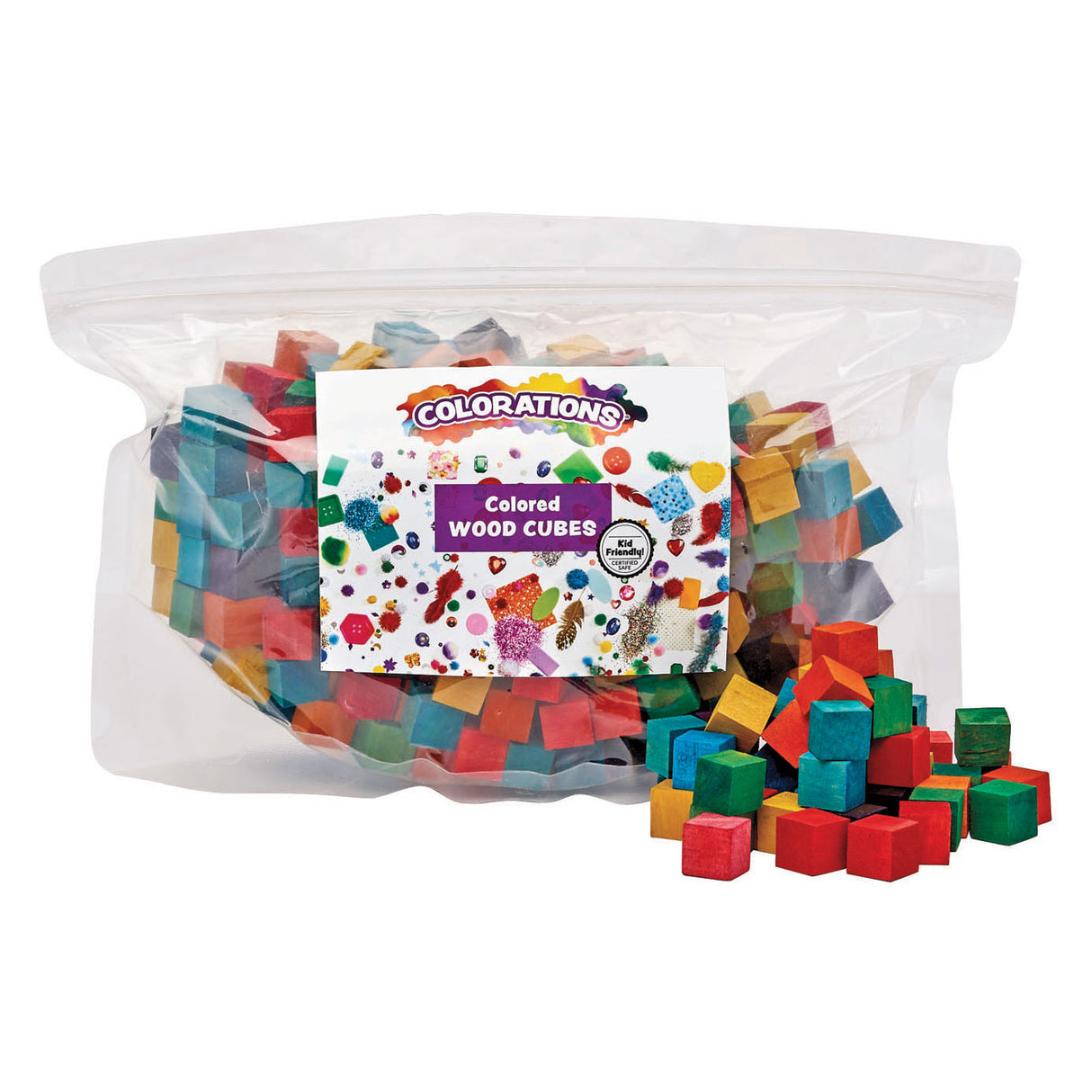Colorations - Cubes en bois colorés, 196st.