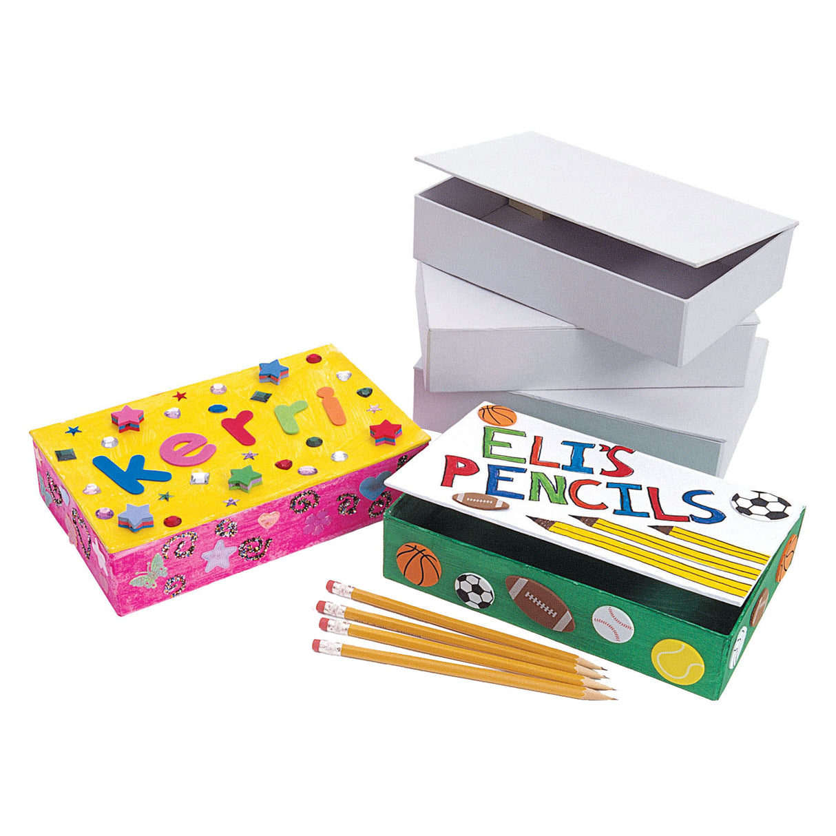 Colorations - décorez votre propre boîte à crayons, lot de 12